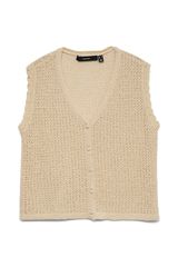 Vero Moda Colete em fibras met&aacute;licas Tostado