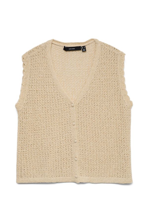 Vero Moda Colete em fibras met&aacute;licas Tostado