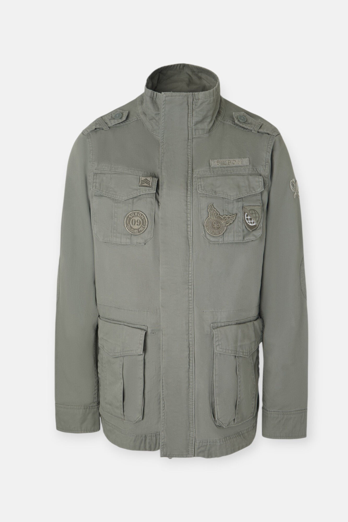 Silbon Casaco militar com manchas tingidas