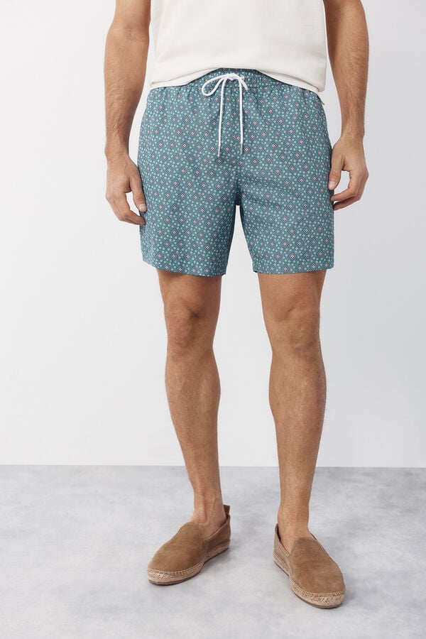 Cortefiel Geometric print swimwear Green