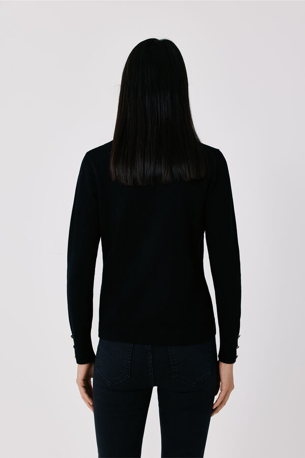 Cortefiel Round neck jumper Black