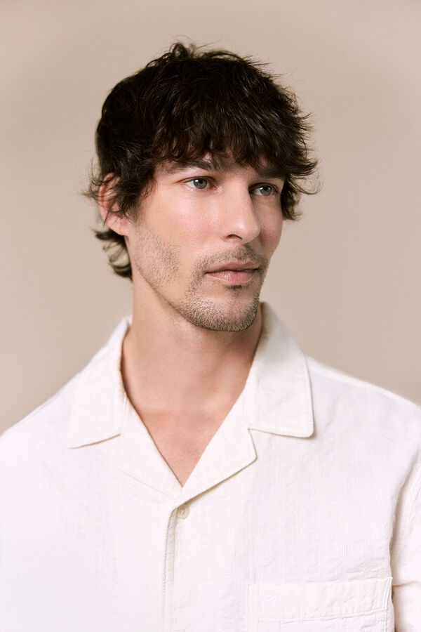 OOTO Plain short sleeve shirt Ivory