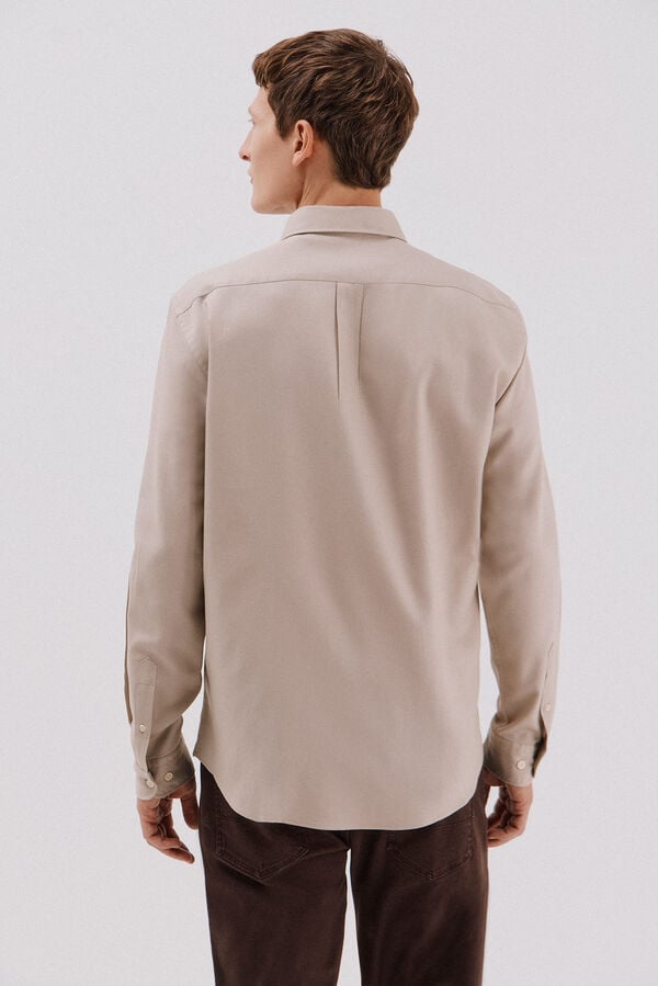 Cortefiel Tencel trench coat shirt Beige