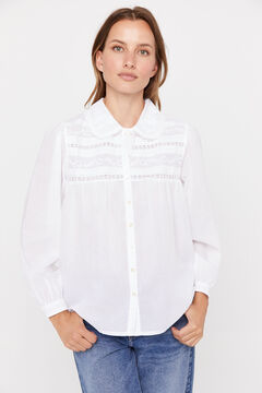 Cortefiel Romantic shirt in BCI cotton White
