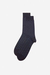 Cortefiel Checked socks with Coolmax Navy