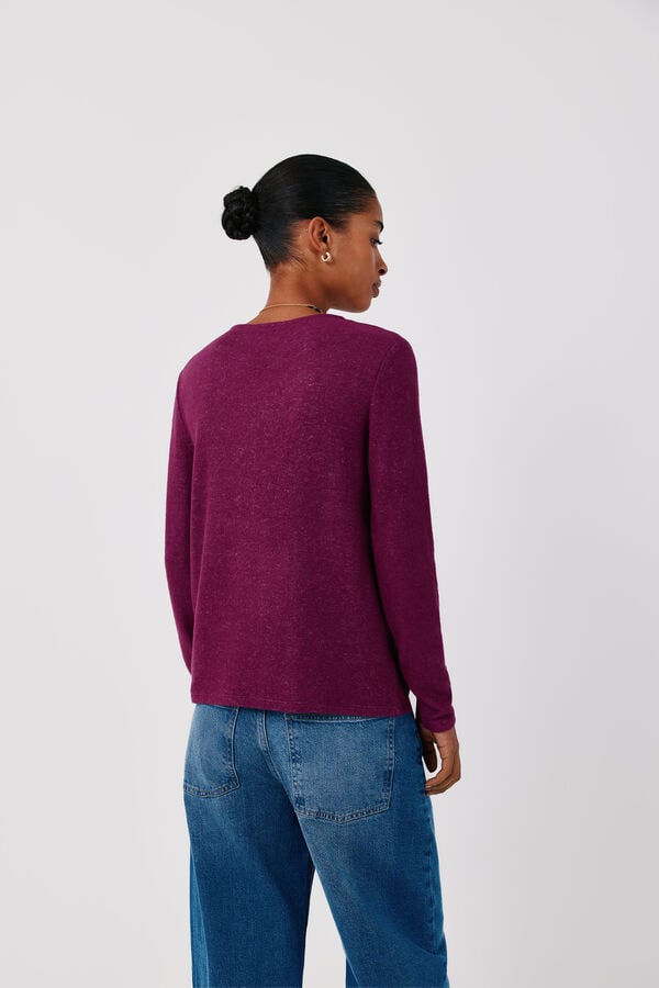 Cortefiel Soft basic T-shirt Maroon