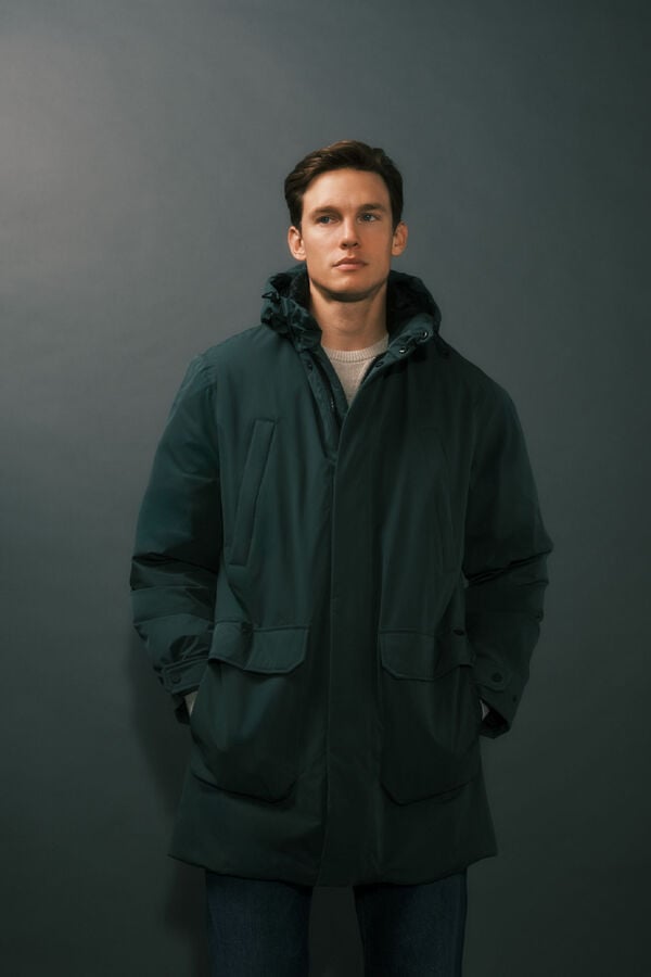 Cortefiel 4-pocket parka Dark green