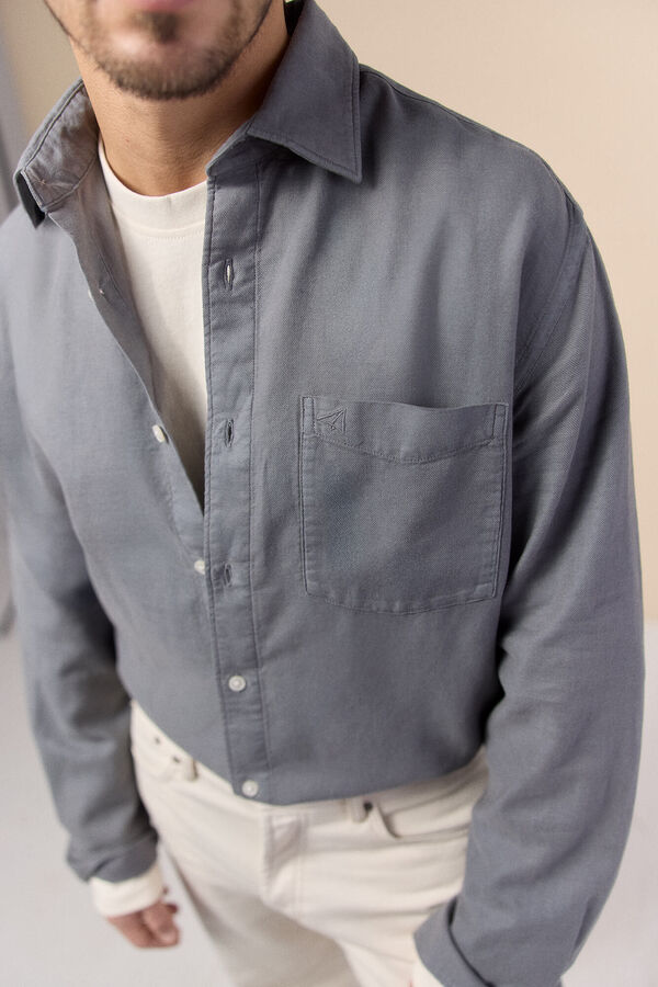 OOTO Camisa lisa fluida Cinzento