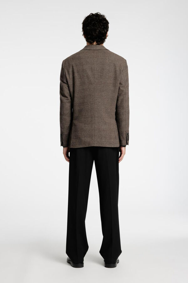 Selected Blazer de lã slim fit Castanho