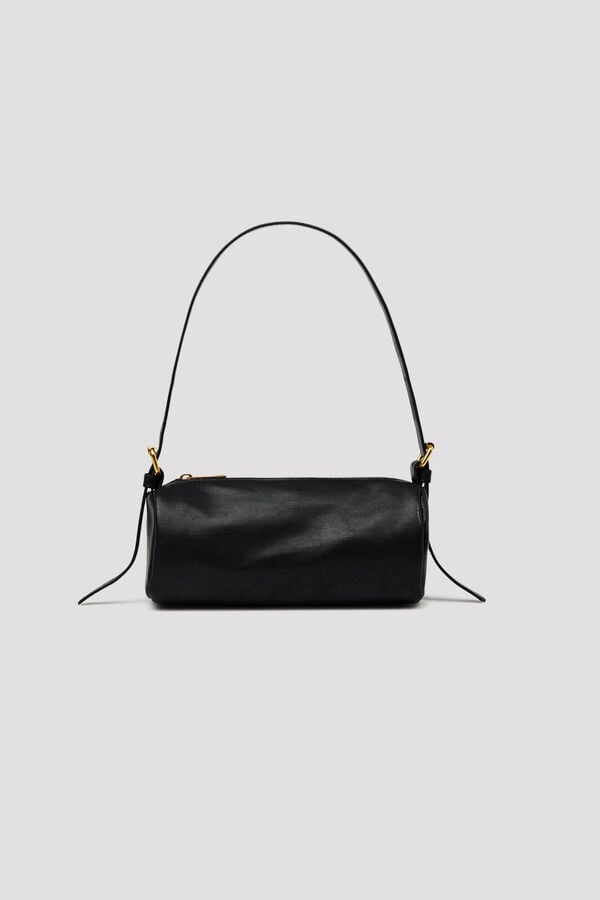 Cortefiel Chain mini barrel bag Black