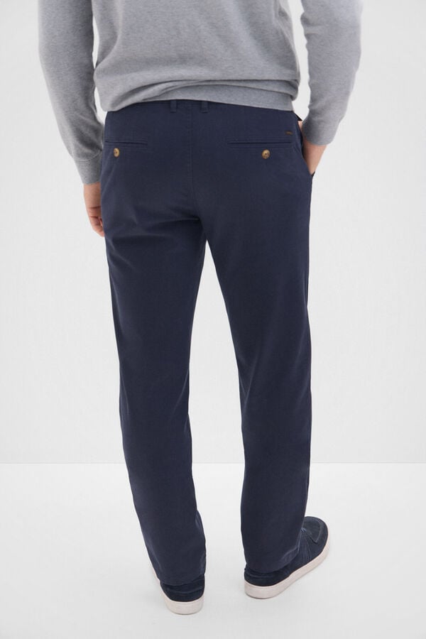 Cortefiel Calças chino regular fit Azul