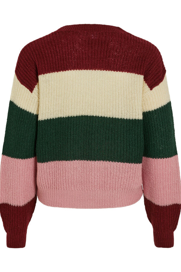 Cortefiel Striped knit jumper Purple