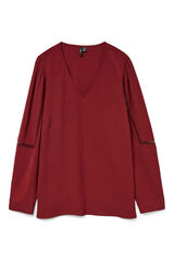 Vero Moda Curve Camisa com gola em V curvo Vermelho