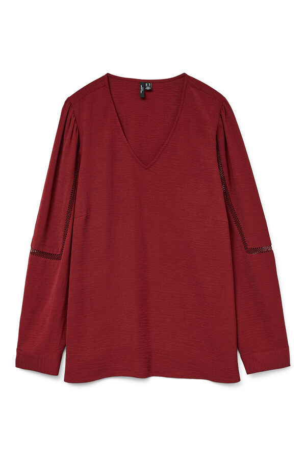 Vero Moda Curve Camisa com gola em V curvo Vermelho