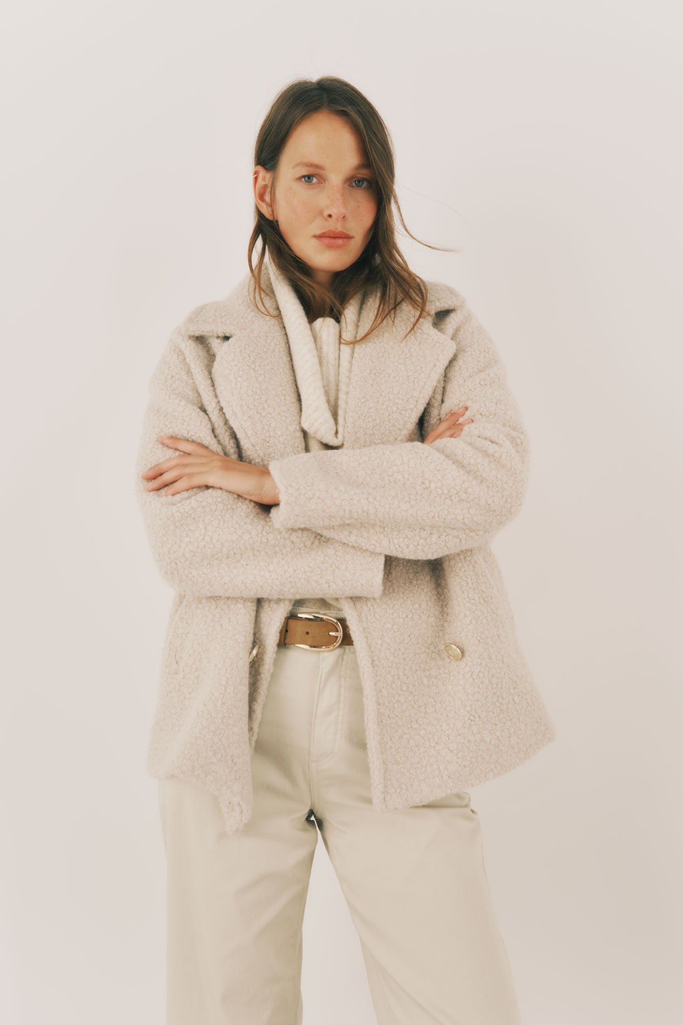 Cortefiel Short soft fabric coat