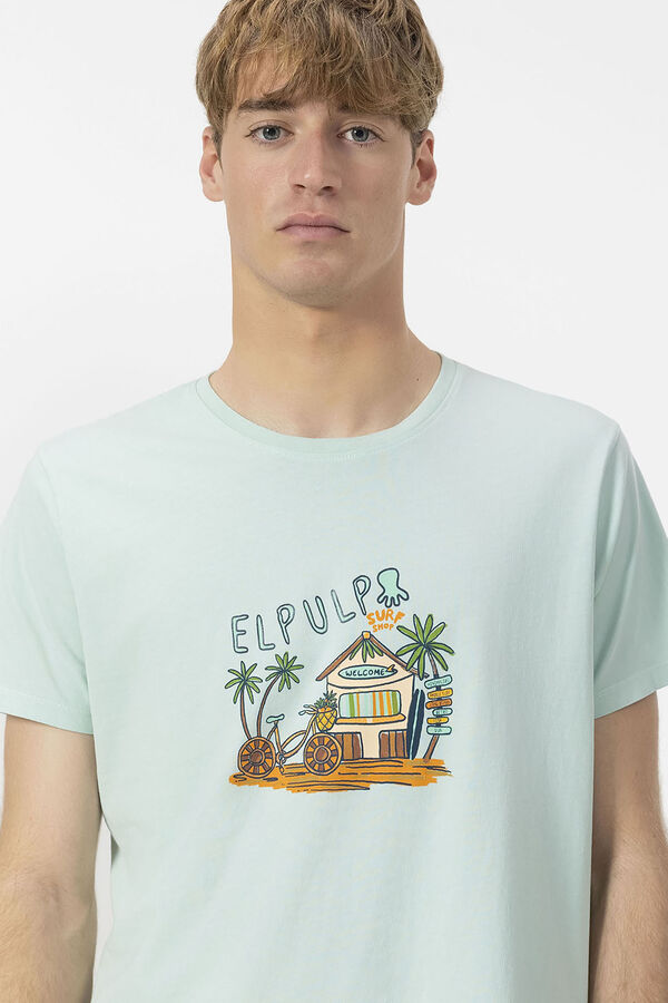 elPulpo Camiseta com estampado Beach House Azul