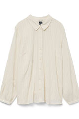 Vero Moda Curve Camisa de algodón de manga larga talla grande Gris