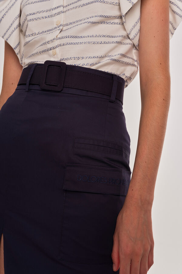 Dolores Promesas Cargo pocket midi skirt Navy