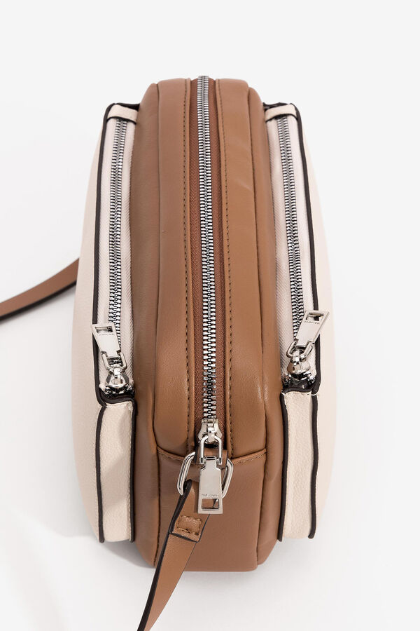 Vilanova Crossbody bag with three compartments Beige