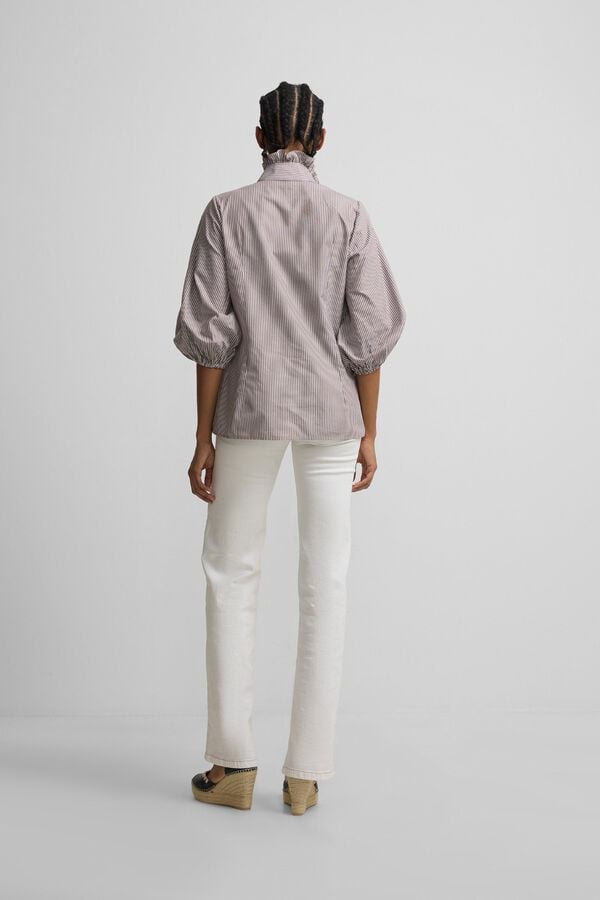 Silbon Cal&ccedil;as com fivelas em denim Branco