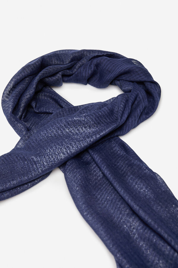 Cortefiel plain shiny scarf Navy