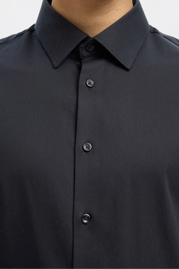 Selected Camisa Slim Fit de vestir Preto