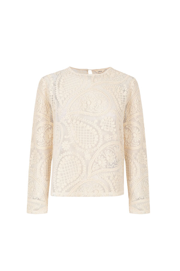 Slowlove Top crochet floral Branco