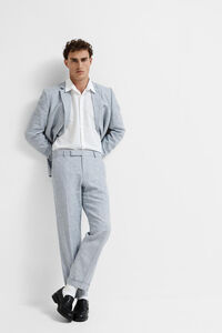 Cortefiel Suit trousers made with linen and cotton.  Blue