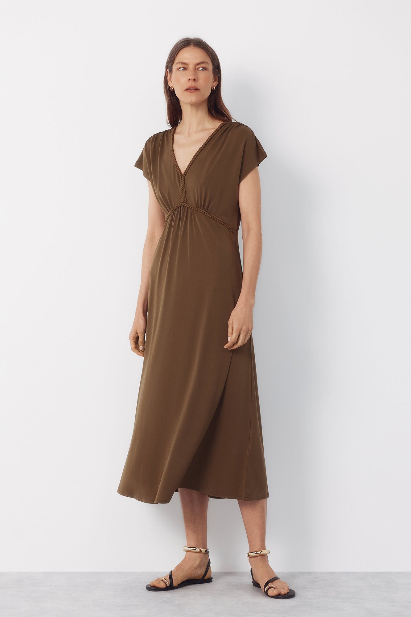 Cortefiel Braided print dress