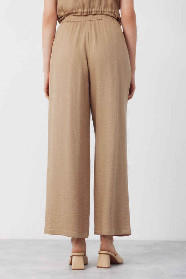 Cortefiel Fluid double-pleated trousers Nude