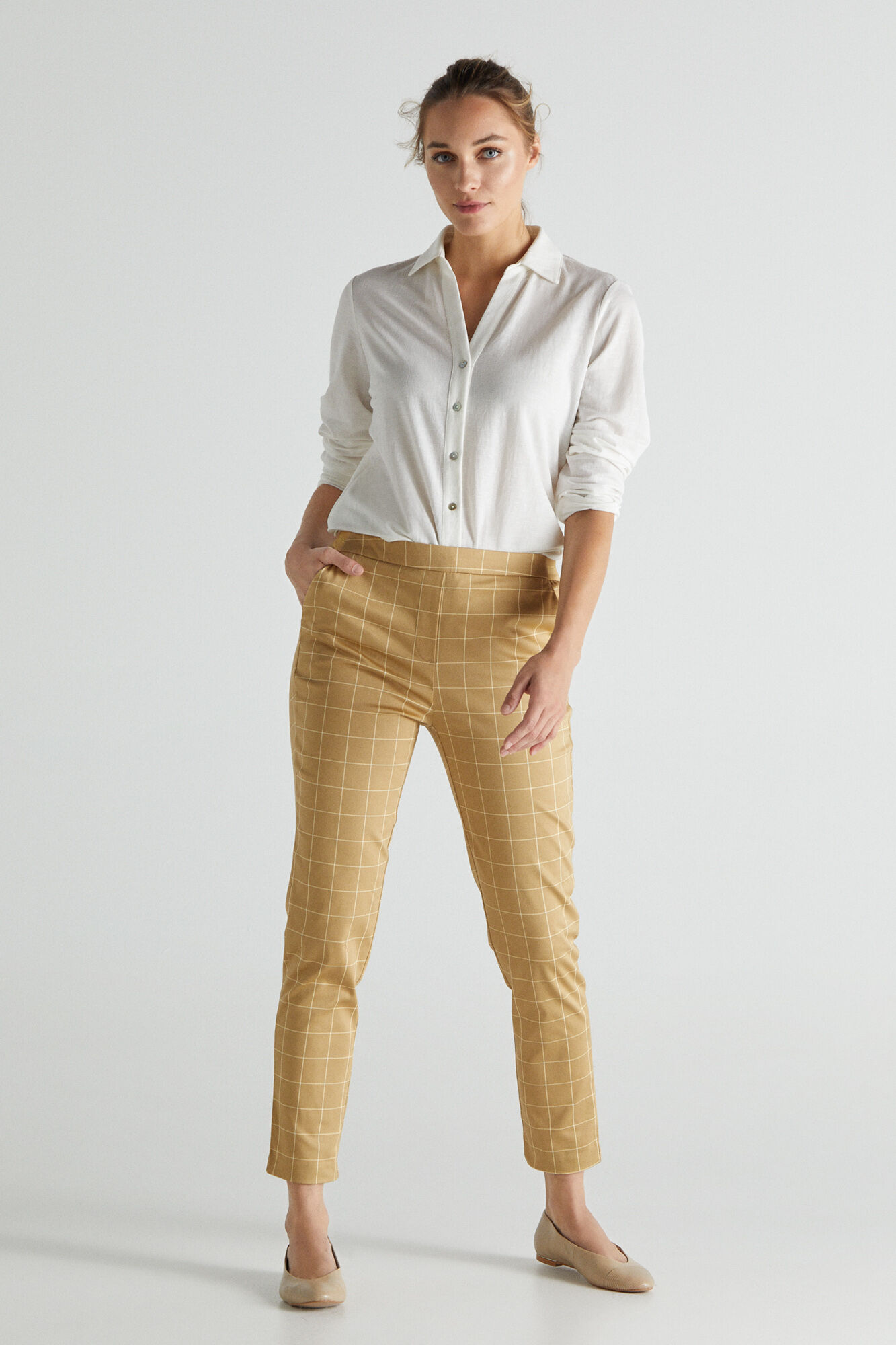 Pantalon blanco cortefiel Clearance