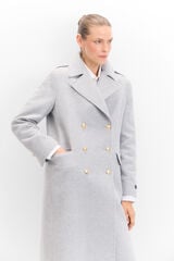 Cortefiel Long military coat Grey