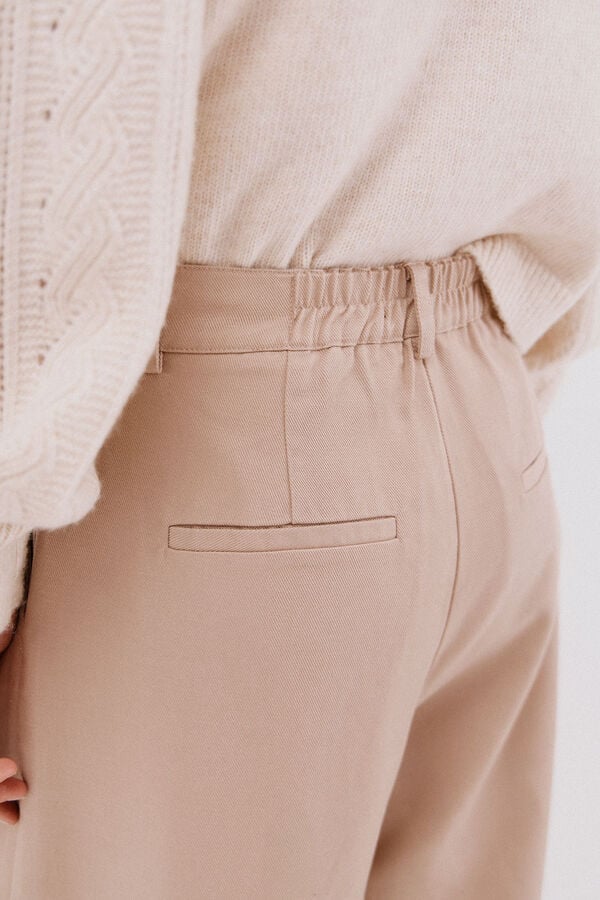 Cortefiel Washed serge pants Beige