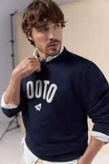 OOTO Sudadera logo cuello redondo Azul marino