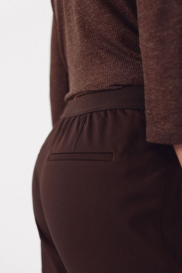 Cortefiel Skinny stretch trousers Dark brown