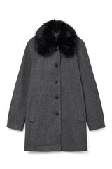 Vero Moda Coat made of cloth with a fur neck Grey