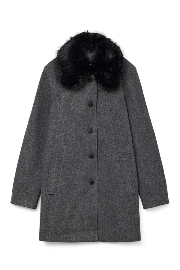 Vero Moda Coat made of cloth with a fur neck Grey