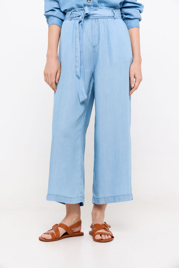 Cortefiel Fluid palazzo trousers Blue