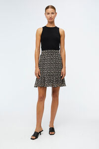 Cortefiel Short flounced skirt Black
