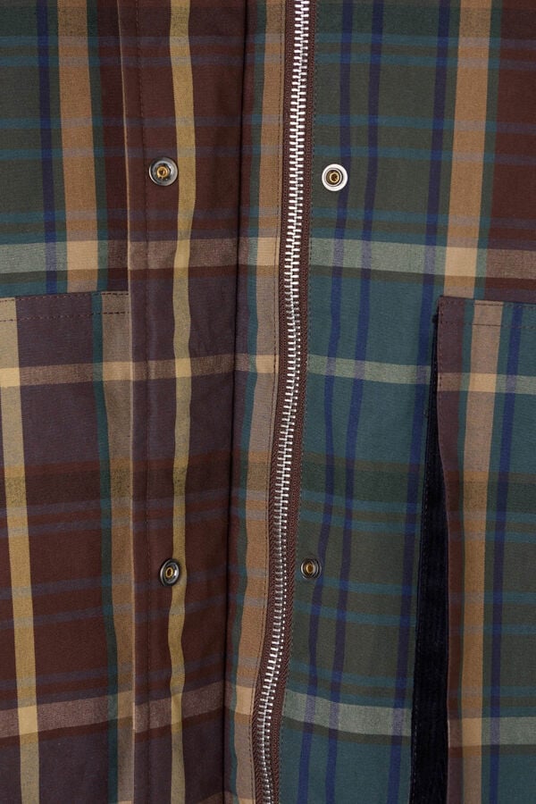 Silbon Blusão de borrego xadrez encerada Verde