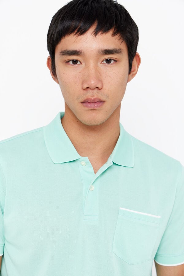 Cortefiel Coolmax® polo shirt with tipping Green