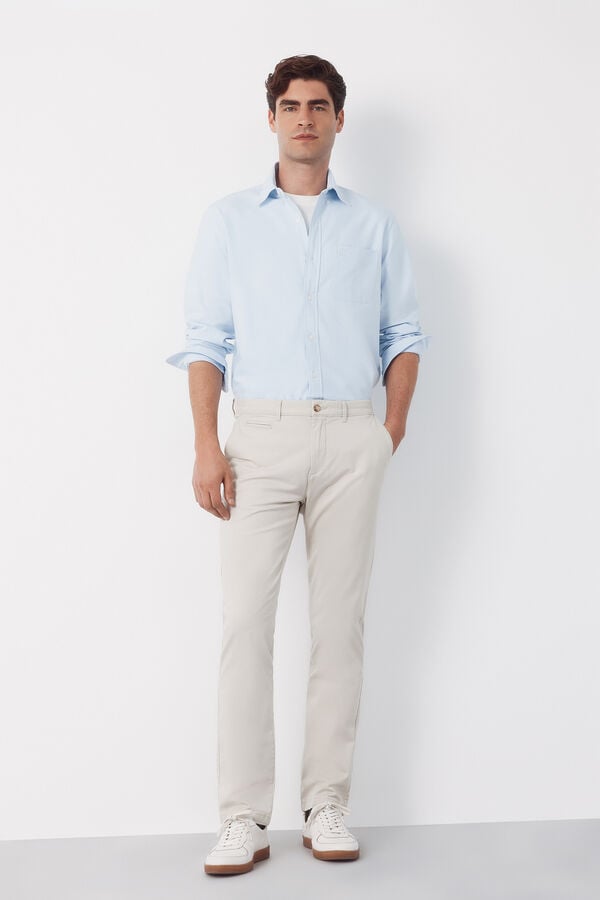 Cortefiel Cal&ccedil;as chino slim fit Tostado