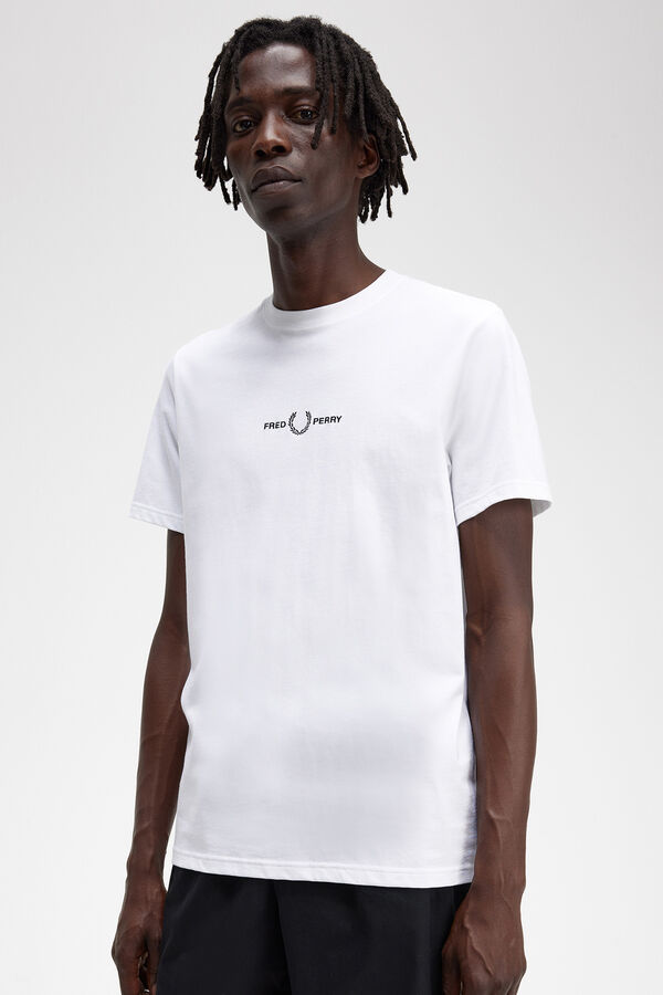 Cortefiel Embroidered T-shirt White
