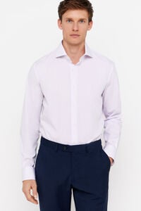 Cortefiel Easy-iron checked dress shirt Pink
