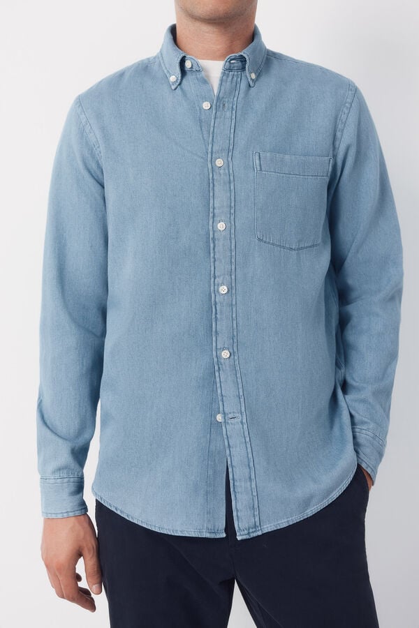 Cortefiel Denim shirt Blue