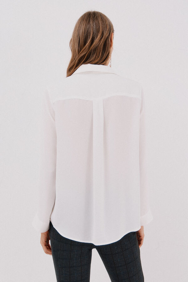 Cortefiel Pleated shirt White