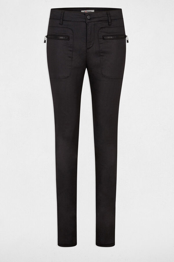 Cortefiel Wet-effect skinny trousers Black