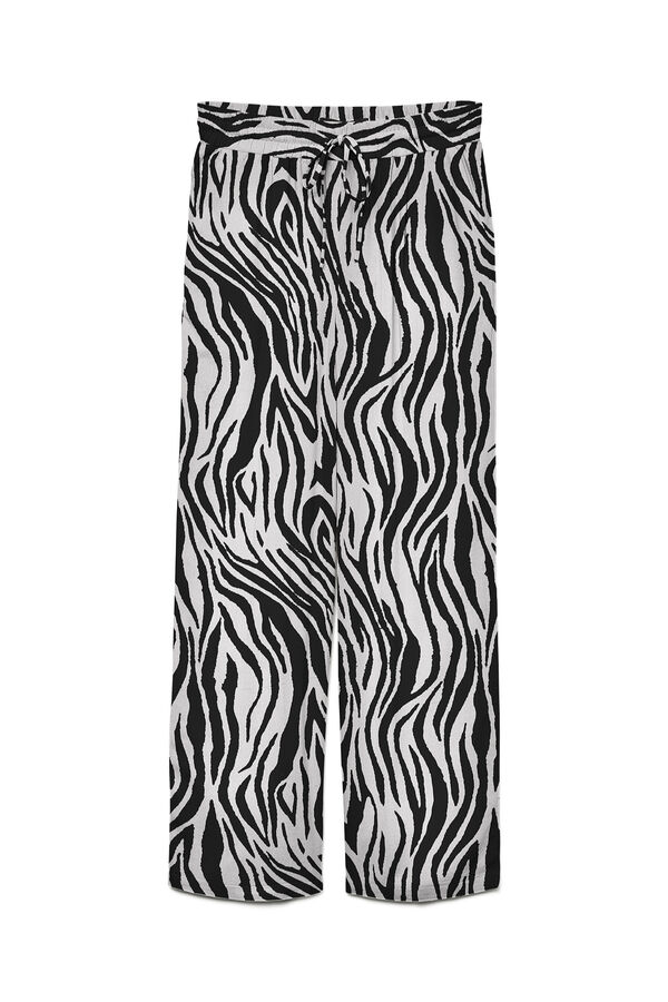 Vero Moda Cal&ccedil;a com cintura el&aacute;stica de linho Impress&atilde;o