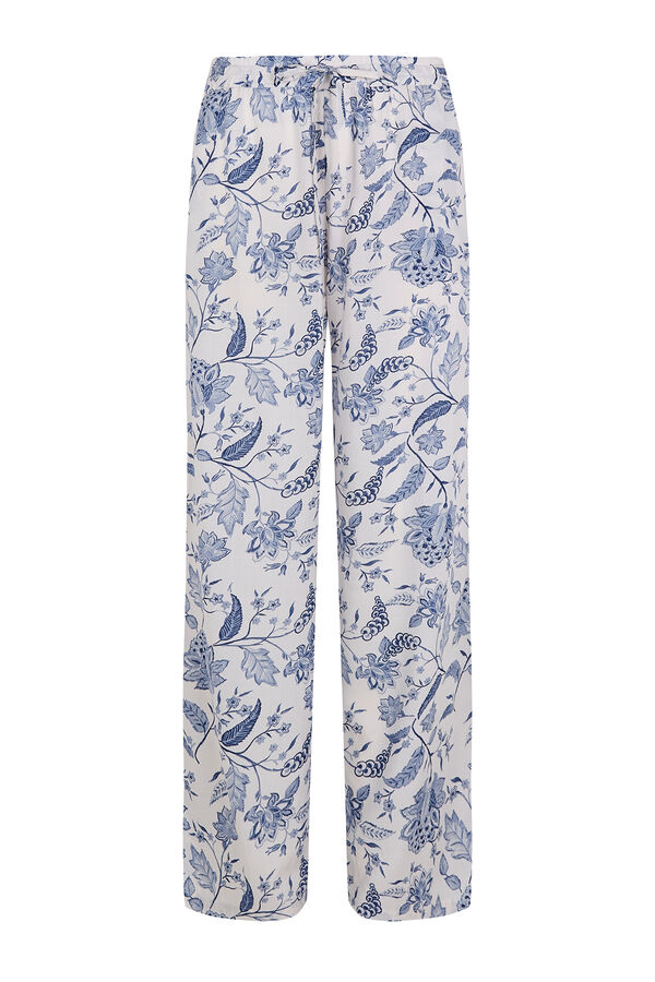 Cortefiel Printed fluid trousers Printed white