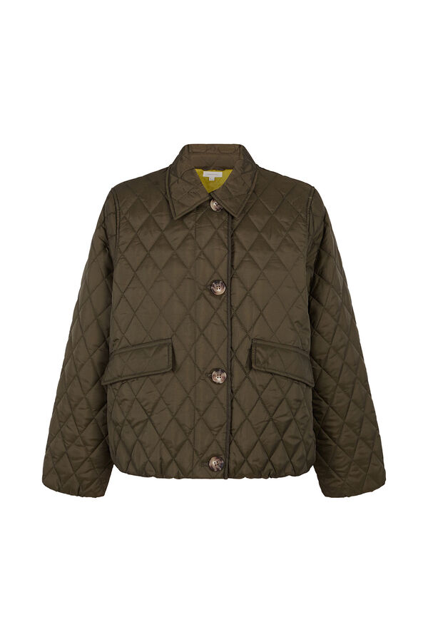 Cortefiel Anorak acolchado botones Kaki